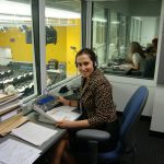 Ceylan Gürman Şahinkaya, New York Birleşmiş Milletler toplantısında çeviri kabininde Ceylan Gürman Şahinkaya-Birleşmiş Milletler -New York
